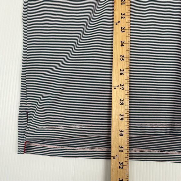 Greyson Mens Polo Golf Shirt Size XL Green Striped Wolf ‎ Logo Stretch Lightweig - Picture 9 of 16